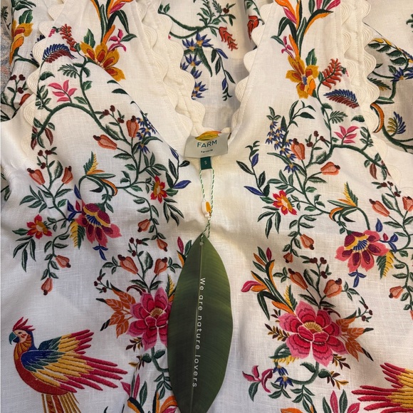 Farm Rio Off-White Delicate Forest Euroflax™ Premium Linen Maxi Dress - Picture 4 of 7